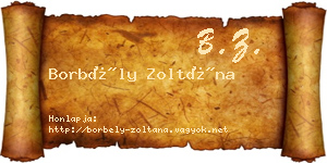 Borbély Zoltána névjegykártya
